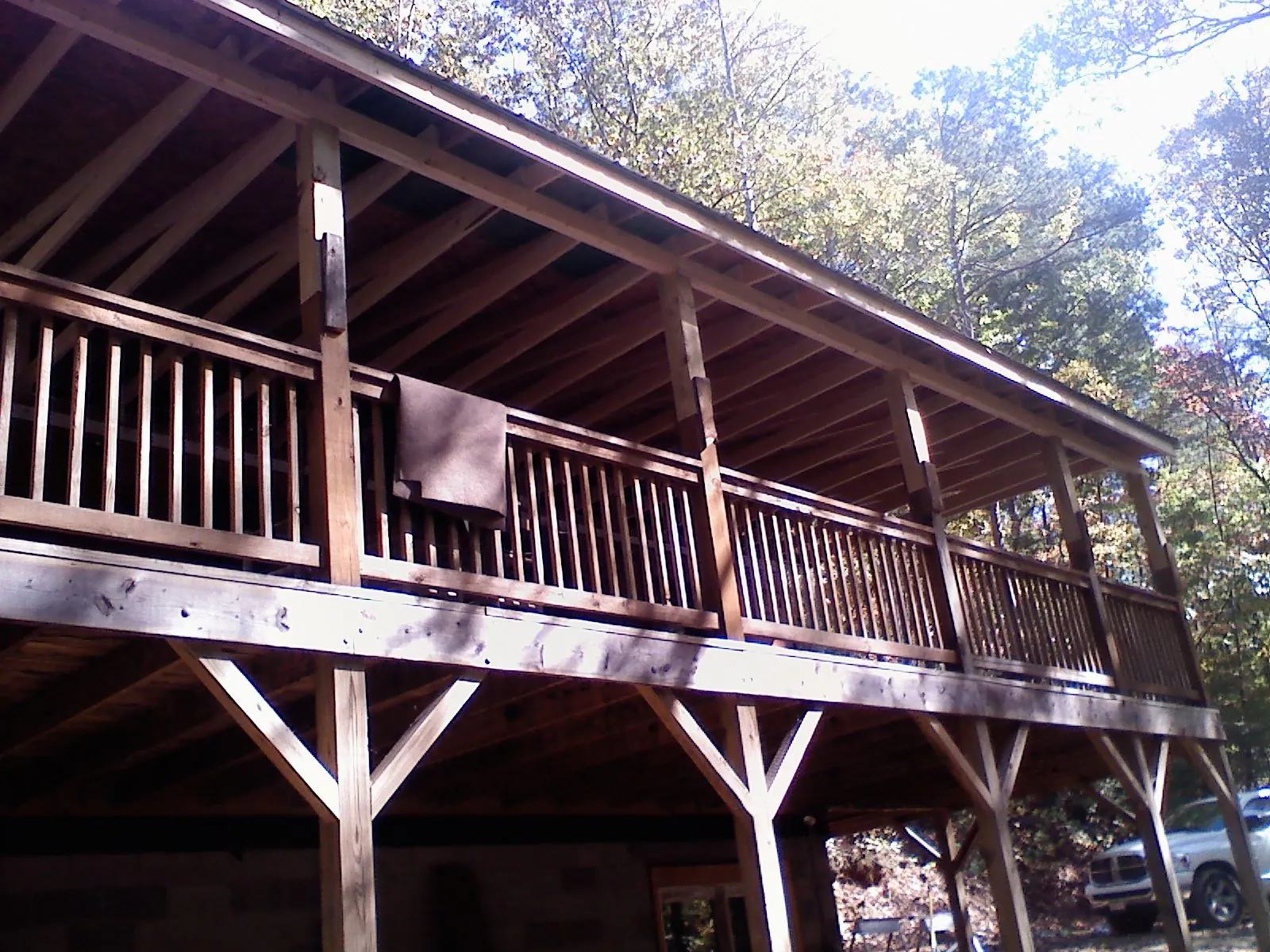 Timber framing under a new elevated porch and deck — Roof Leak Repair in Kemah by Roofing Brothers